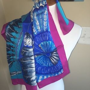 RARE Hermes Boyfriend Feather Scarf SILK